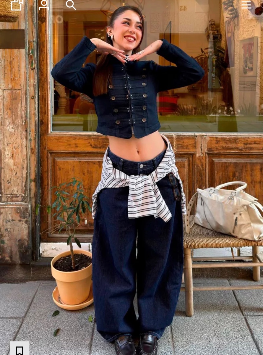 ג'ינס BAGGY BARREL בגזרה נמוכה מברשקה Bershka מידה 40 — תמונה 1 מתוך 3